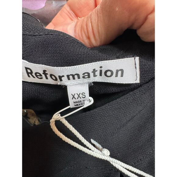 Reformation Ottessa Mini Dress Black XXS - New With Tags - Picture 9 of 9